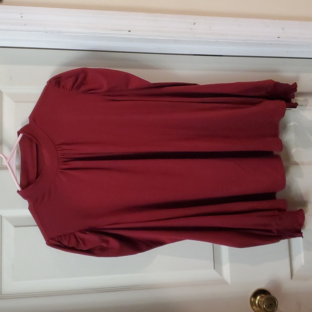 Luyaa Burgundy long sleeve top